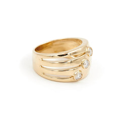 Bague Trilogie Or jaune Diamant - Castafiore