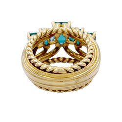 Bague vintage or jaune, émeraudes - Castafiore