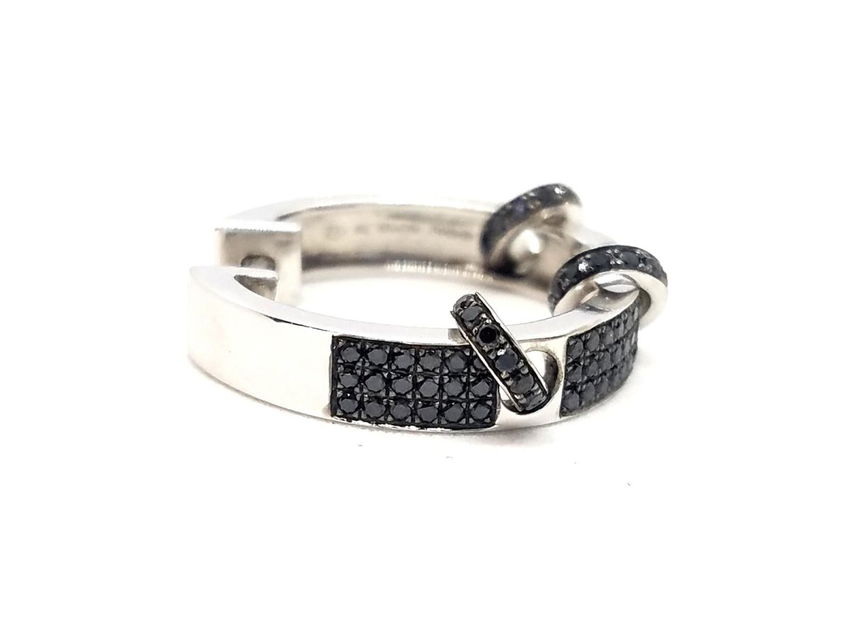Boucle d'oreille Créole ASHERALI KNOPFER en or blanc et diamants - Castafiore