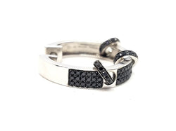 Boucle d'oreille Créole ASHERALI KNOPFER en or blanc et diamants - Castafiore