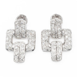 Boucles d'oreilles Alpa art déco en platine, or blanc et diamants - Castafiore