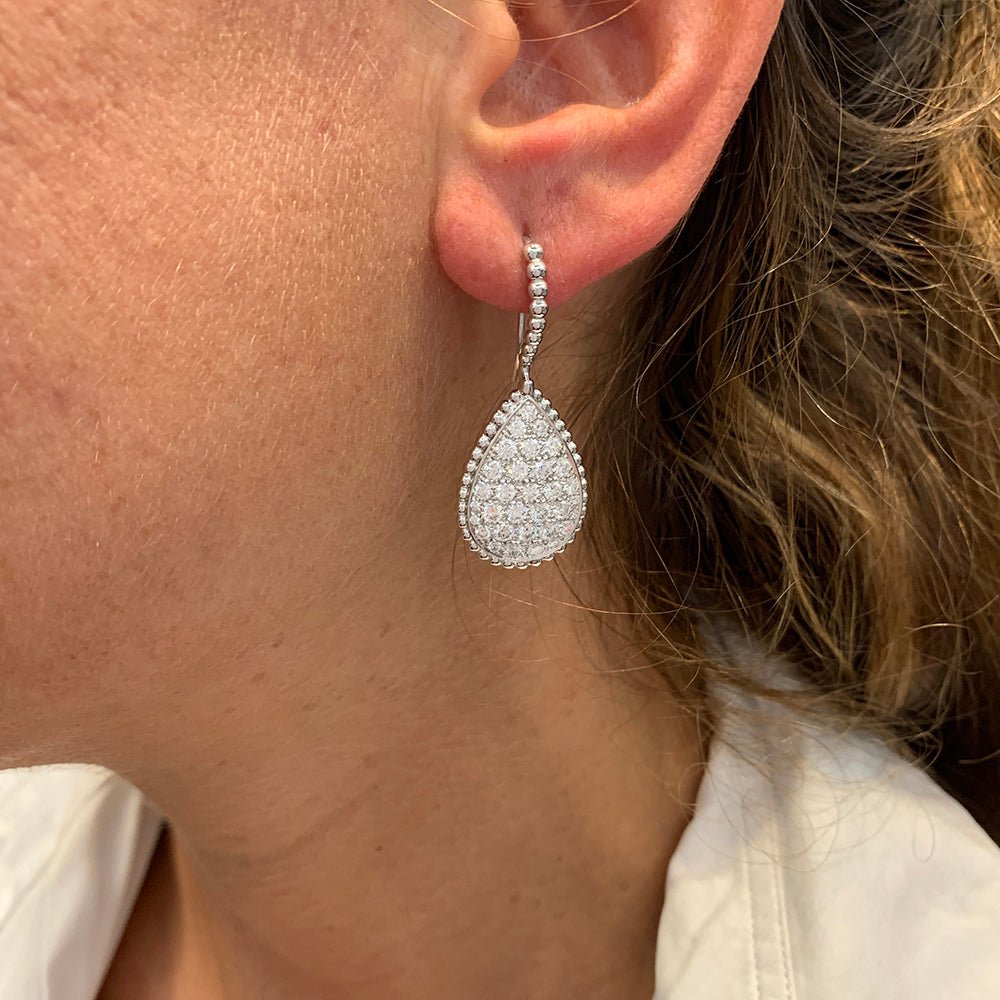 Boucles d'oreilles Boucheron "Serpent Bohème" en or blanc, diamants - Castafiore