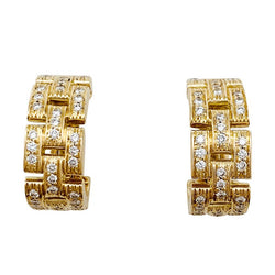 Boucles d'oreilles CARTIER, "Maillon Panthère 3 rangs pavés", or jaune, diamants - Castafiore
