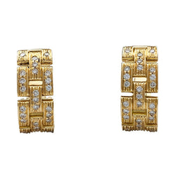 Boucles d'oreilles CARTIER, "Maillon Panthère 3 rangs pavés", or jaune, diamants - Castafiore