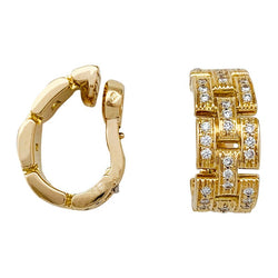 Boucles d'oreilles CARTIER, "Maillon Panthère 3 rangs pavés", or jaune, diamants - Castafiore