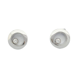 Boucles d'oreilles Chopard, "Happy Diamonds", or blanc, diamants - Castafiore