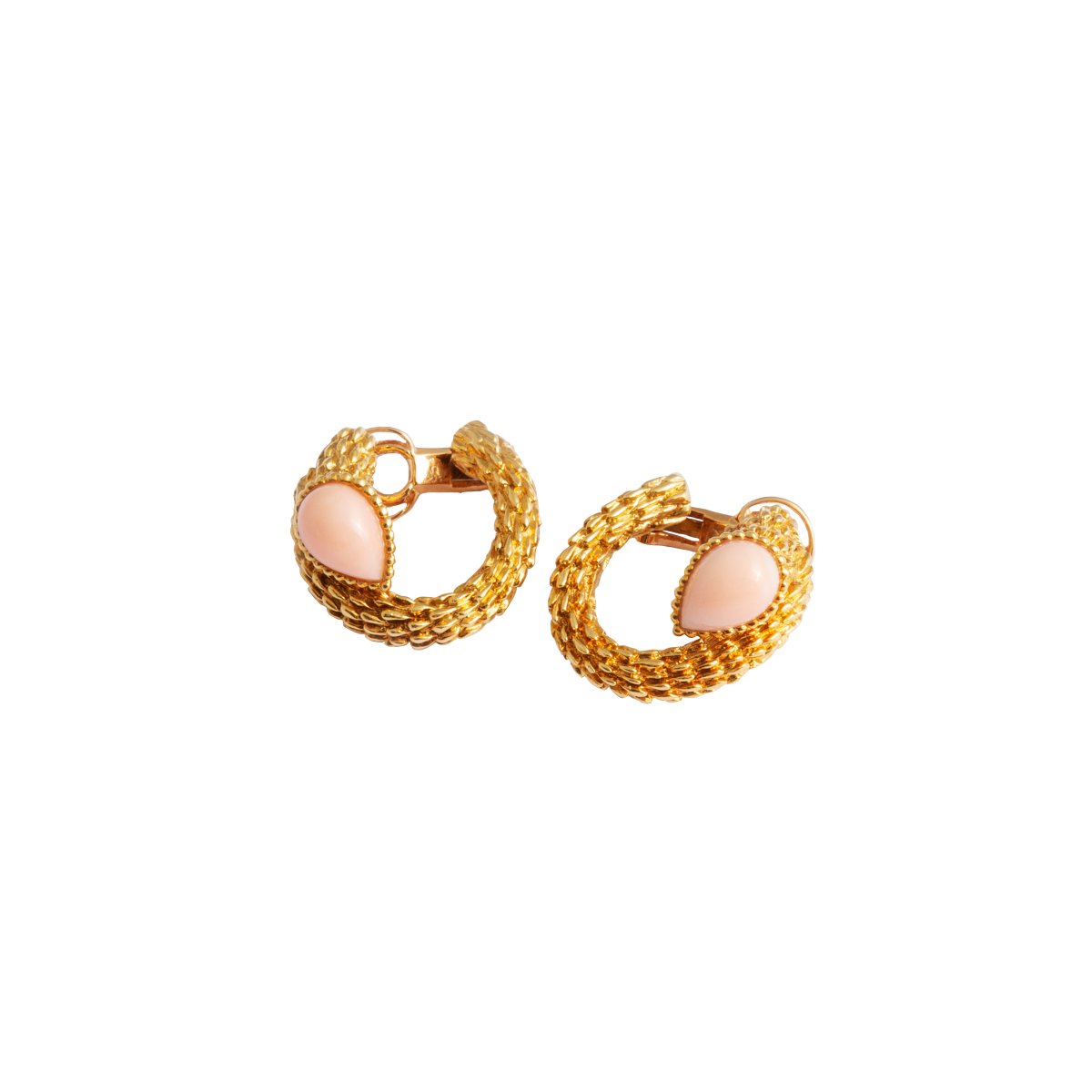 Boucles d'oreilles Clip BOUCHERON "Serpent Bohême" en or jaune et en corail - Castafiore