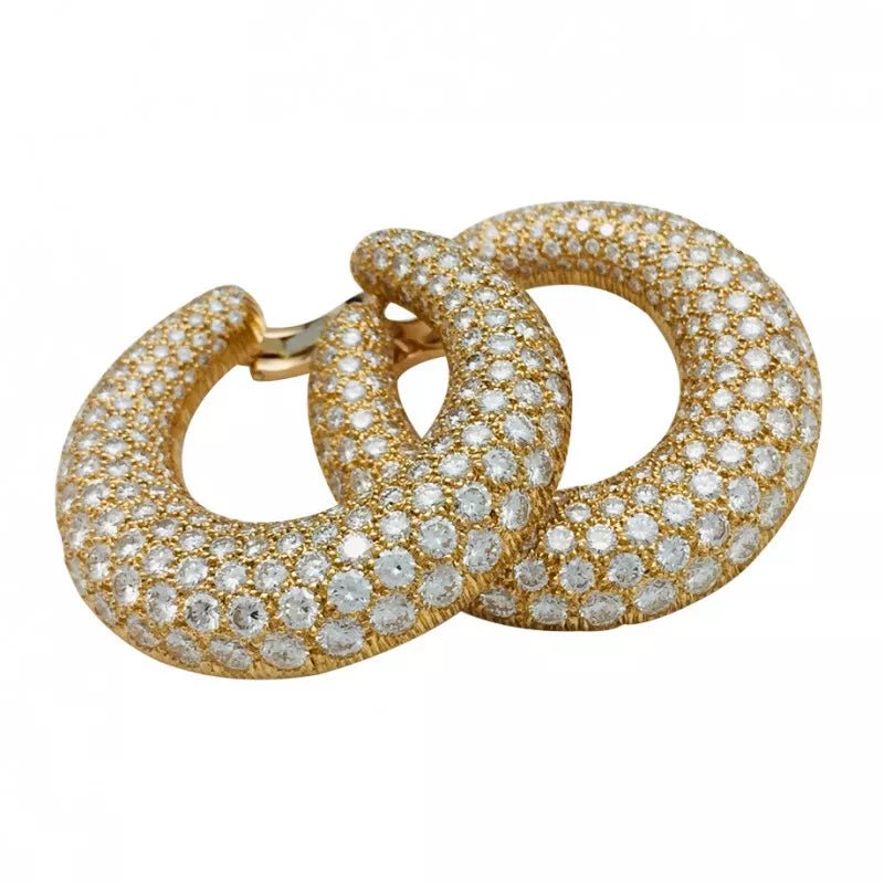 Boucles d'oreilles Créoles CARTIER en or jaune, diamants - Castafiore