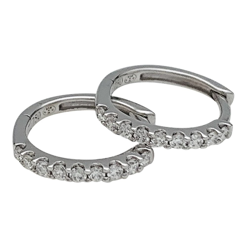 Boucles d'oreilles Créoles en or blanc et diamants - Castafiore