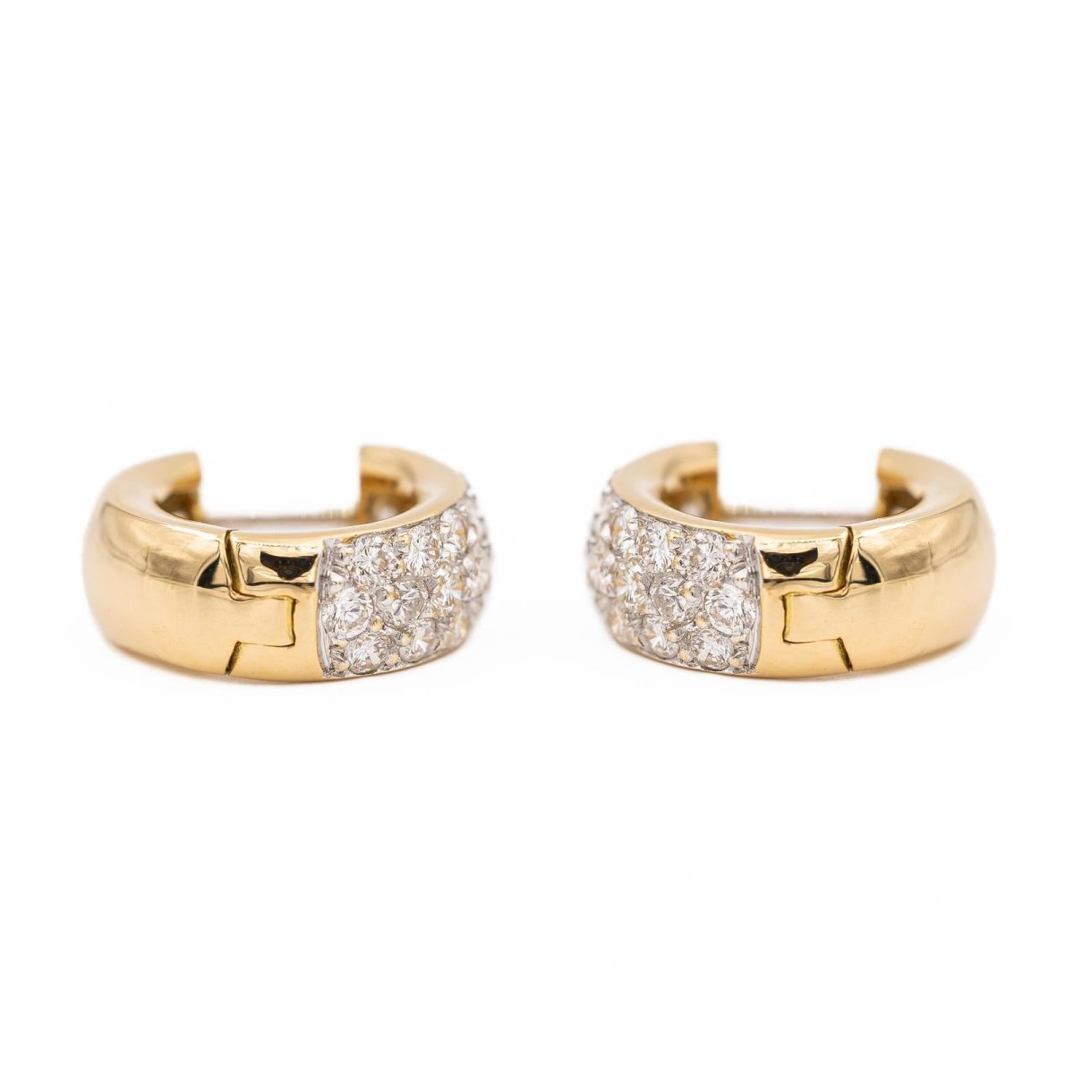 Boucles d'oreilles Créoles en or jaune et diamants - Castafiore