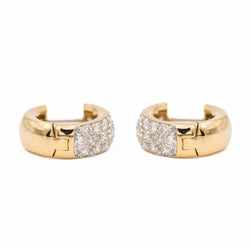 Boucles d'oreilles Créoles en or jaune et diamants - Castafiore