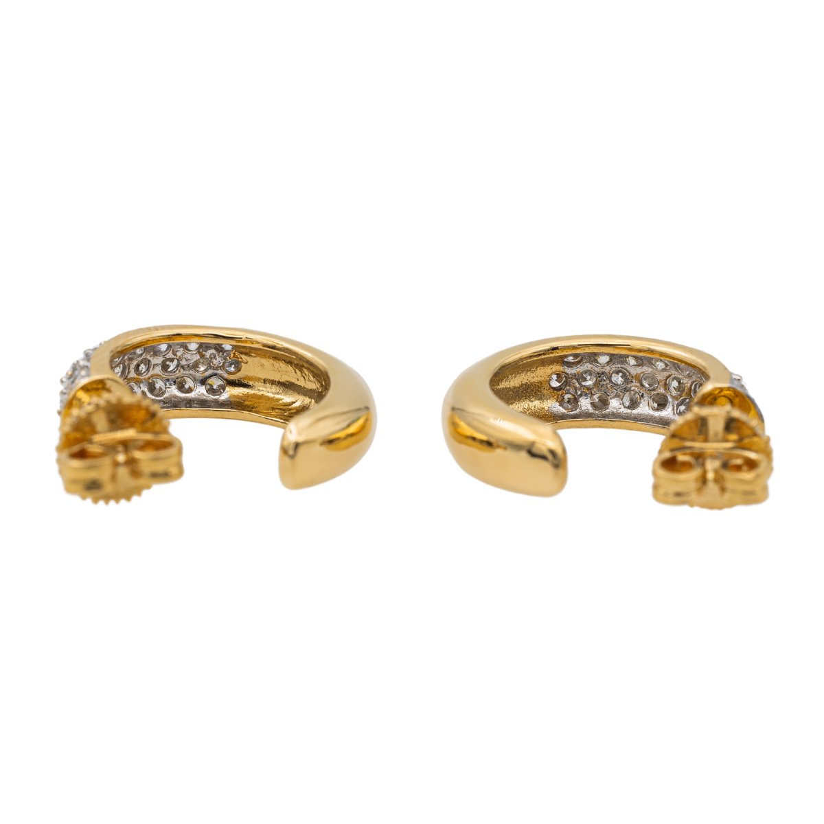 Boucles d'oreilles Créoles en or jaune et diamants - Castafiore
