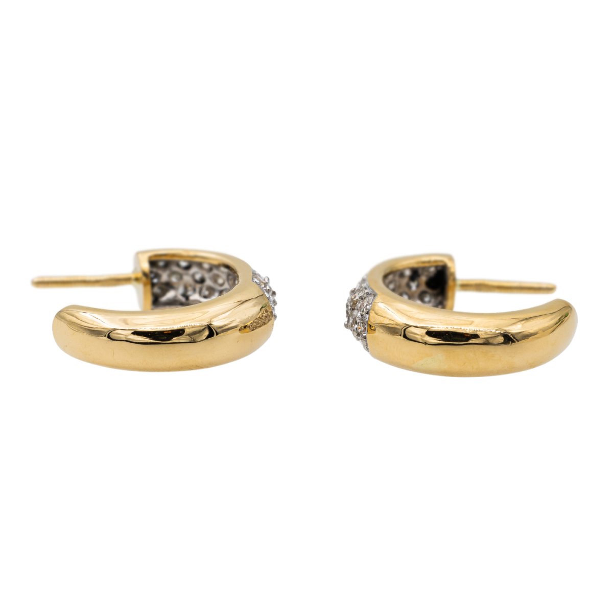 Boucles d'oreilles Créoles en or jaune et diamants - Castafiore