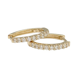 Boucles d'oreilles Créoles en or jaune et diamants - Castafiore
