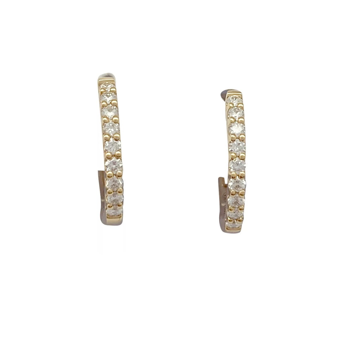 Boucles d'oreilles Créoles en or jaune et diamants - Castafiore