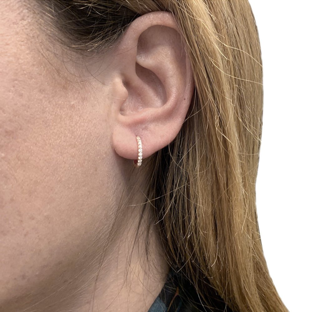 Boucles d'oreilles Créoles en or rose, diamants. - Castafiore