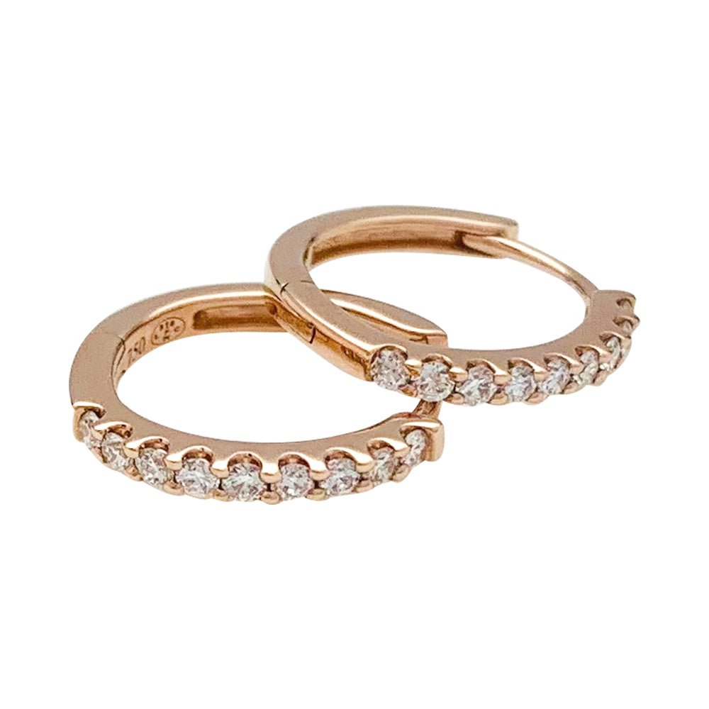 Boucles d'oreilles Créoles en or rose, diamants. - Castafiore