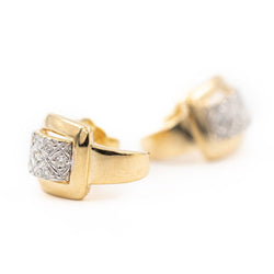 Boucles d'oreilles Demi-Créoles en 2 ors et diamants - Castafiore