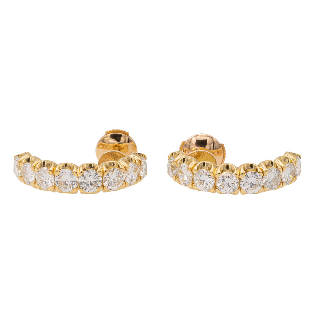 Boucles d'oreilles Demi-Créoles en or jaune et diamants - Castafiore