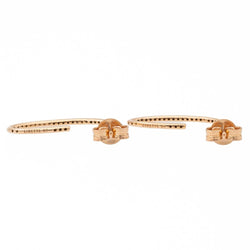 Boucles d'oreilles Demi-Créoles GINETTE NY "Ellipse Black Diamond Hoops" en or rose et diamants - Castafiore