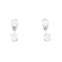 Boucles d'oreilles Dinh Van en or gris et diamants modèle Cube - Castafiore