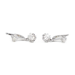 Boucles d'oreilles Dormeuses en or blanc et diamants - Castafiore