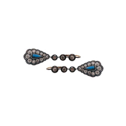 Boucles d'oreilles Dormeuses, saphirs et diamants - Castafiore