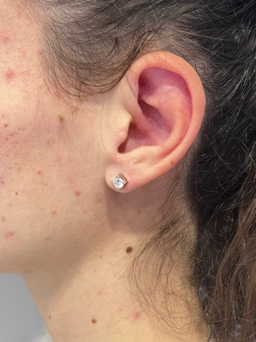 Boucles d'oreilles en or blanc et diamant - Castafiore