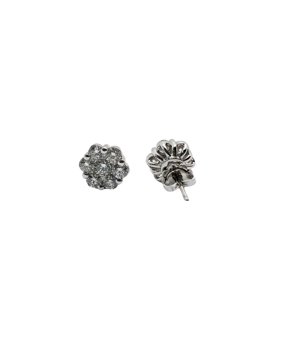 Boucles d'oreilles en or blanc et diamant - Castafiore