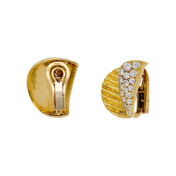 Boucles d'oreilles en or jaune et diamants - Castafiore
