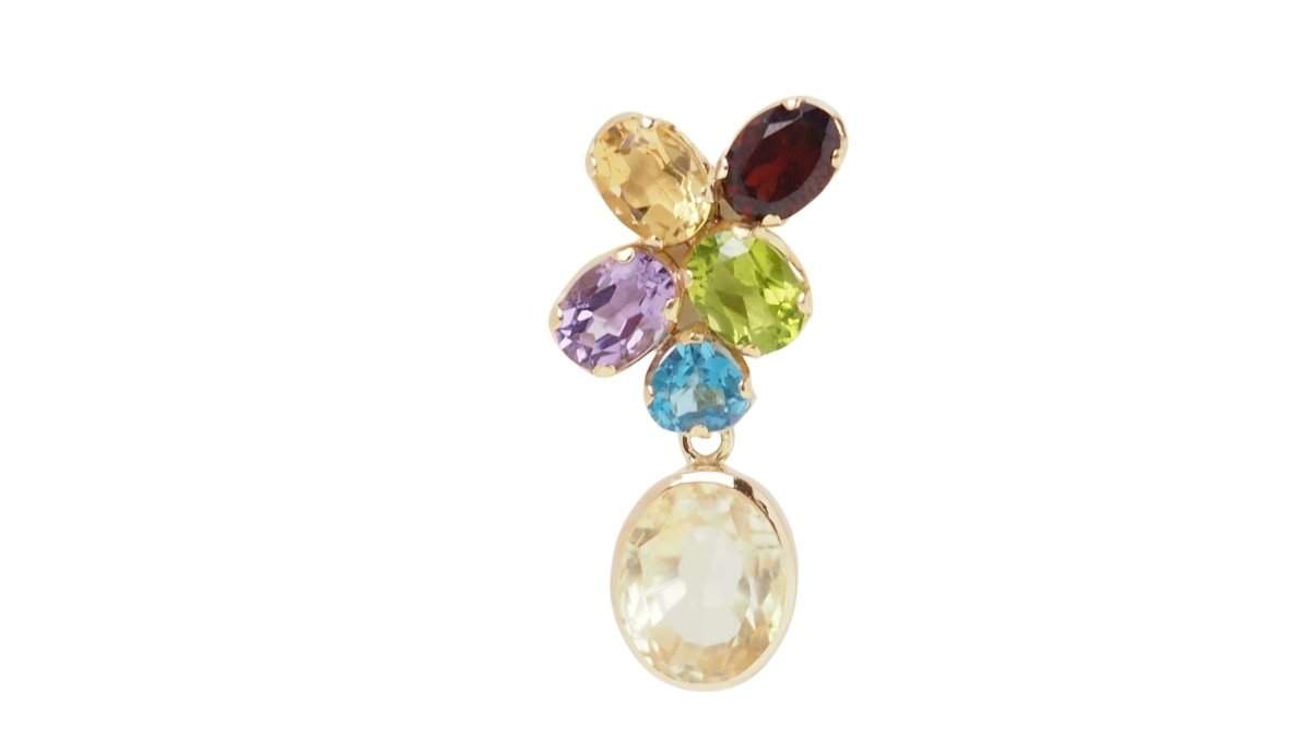Boucles d'oreilles en or jaune et pierres fines - Castafiore