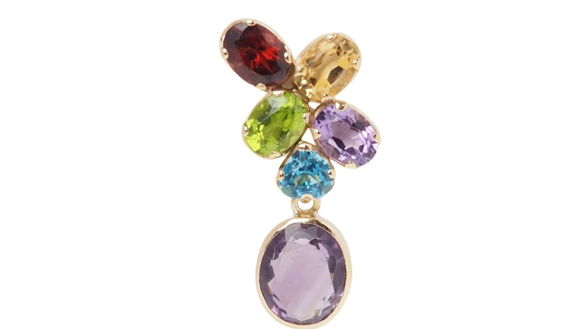 Boucles d'oreilles en or jaune et pierres fines - Castafiore