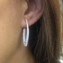 Boucles d'oreilles géométrique en diamant - Castafiore