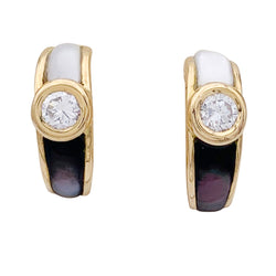 Boucles d'oreilles MAUBOUSSIN "Nadia" en or jaune, diamants et nacre - Castafiore