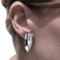 Boucles d'oreilles navette en or blanc - Castafiore
