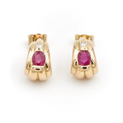 Boucles d'oreilles Or jaune Rubis - Castafiore
