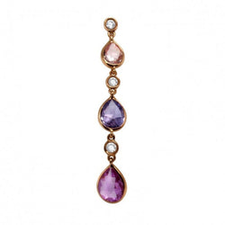 Boucles d'oreilles or rose saphirs diamants - Castafiore