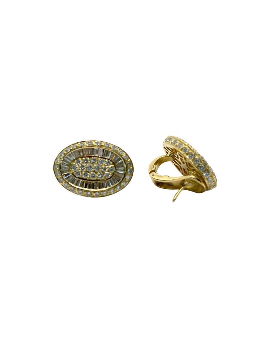 Boucles d'oreilles PEDERZANI en or jaune et diamants - Castafiore