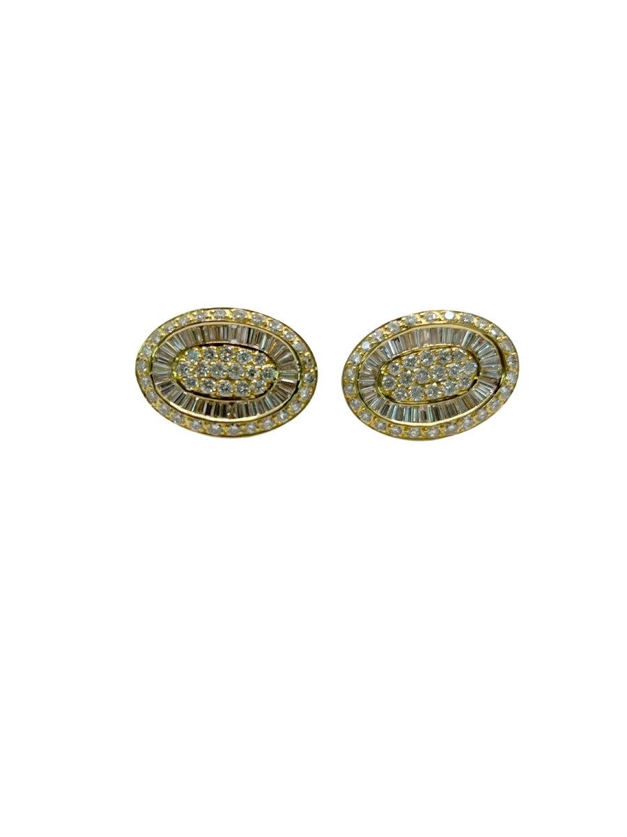 Boucles d'oreilles PEDERZANI en or jaune et diamants - Castafiore