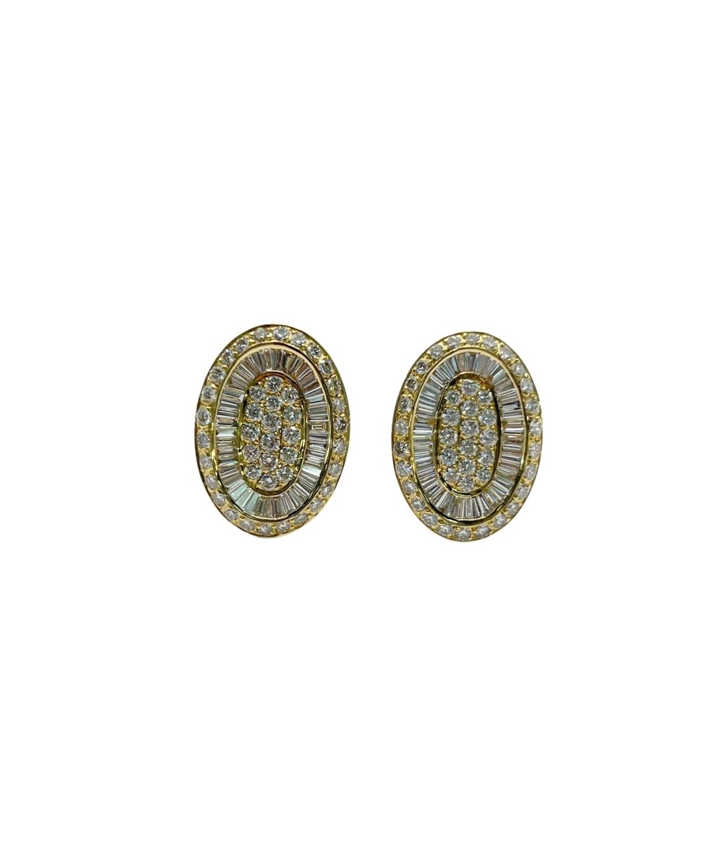 Boucles d'oreilles PEDERZANI en or jaune et diamants - Castafiore
