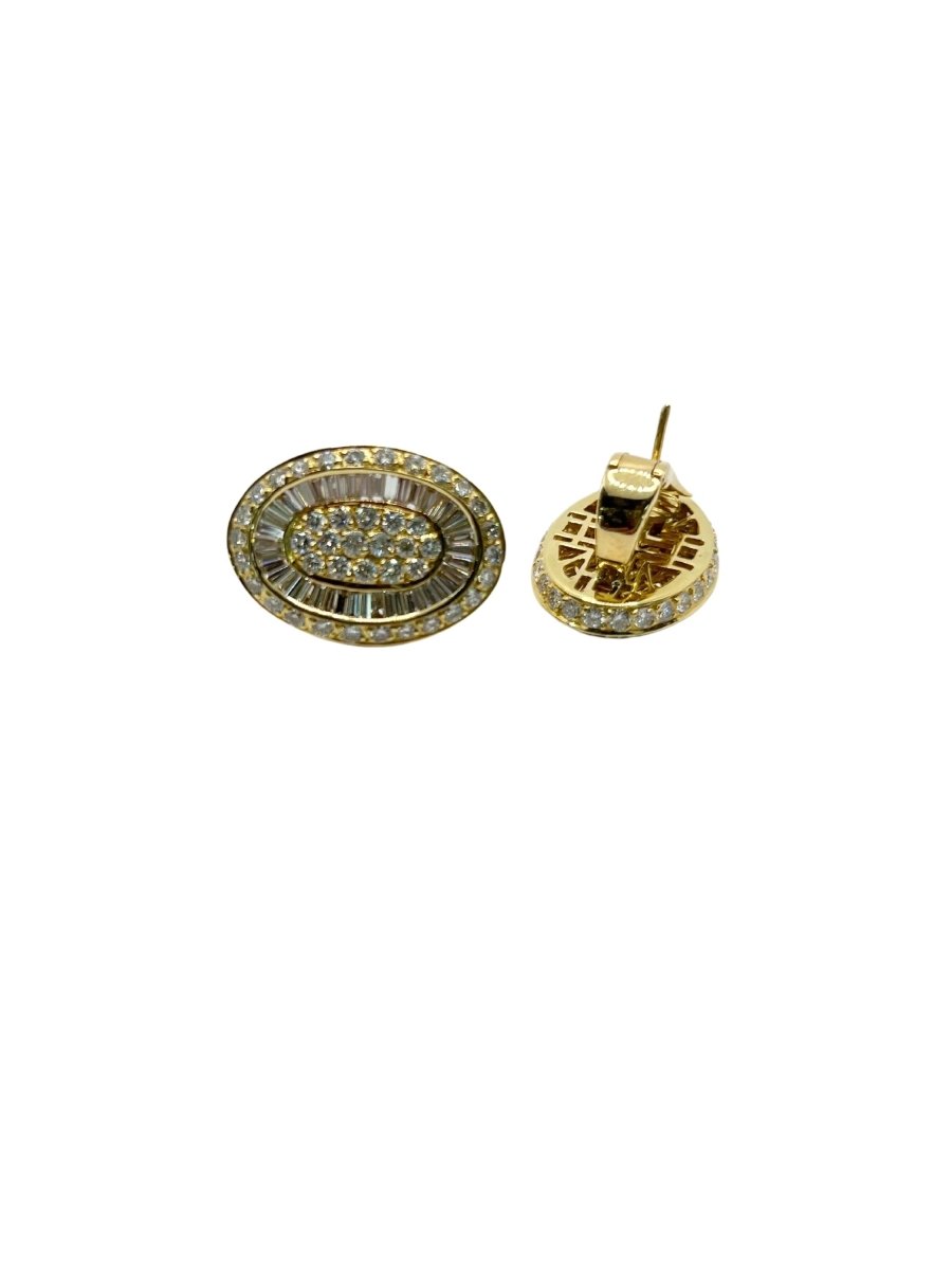 Boucles d'oreilles PEDERZANI en or jaune et diamants - Castafiore