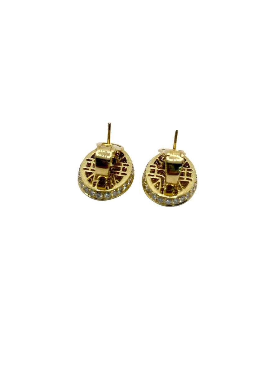 Boucles d'oreilles PEDERZANI en or jaune et diamants - Castafiore