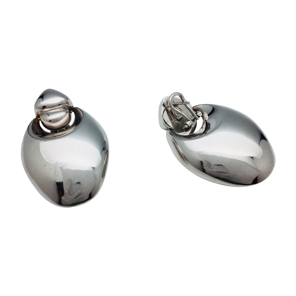 Boucles d'oreilles pendantes en or blanc - Castafiore