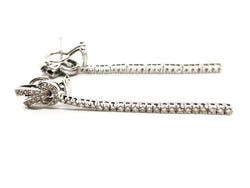 Boucles d'oreilles Pendantes en or blanc pavées diamants - Castafiore