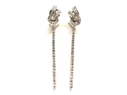 Boucles d'oreilles Pendantes en or blanc pavées diamants - Castafiore