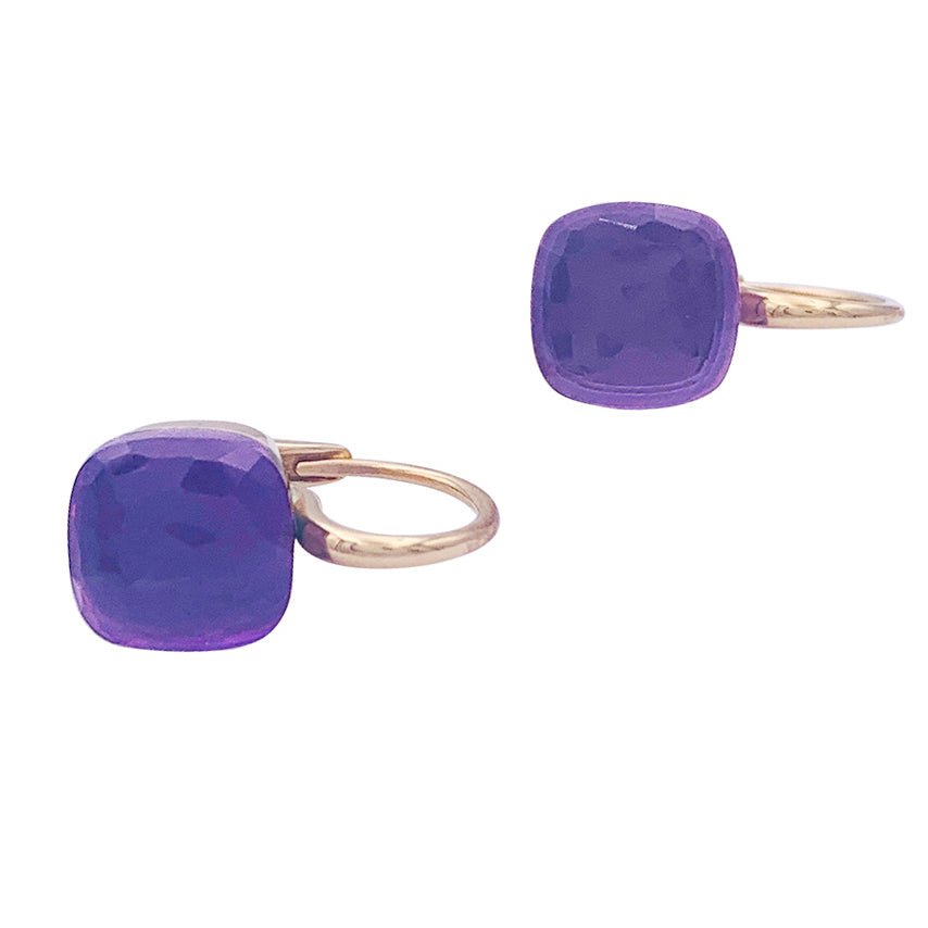 Boucles d'oreilles Pomellato, "Nudo Classic", deux ors et améthystes. - Castafiore