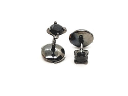 Boucles d'oreilles Puces Or noir Diamant - Castafiore