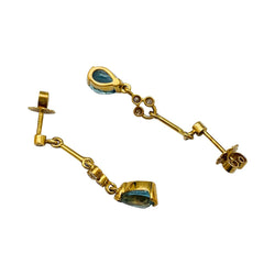Boucles d'oreilles Stern, or jaune, aigues marines et diamants - Castafiore