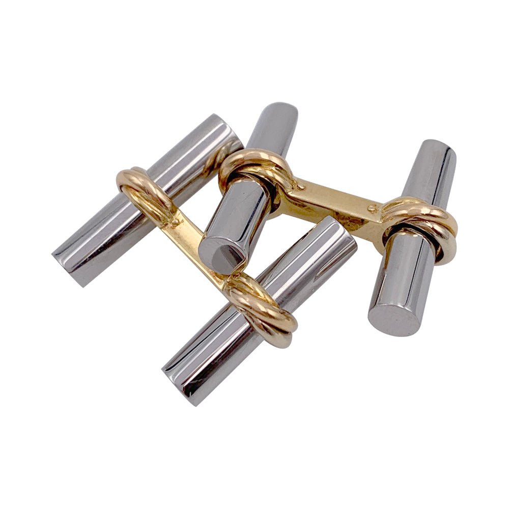 Boutons de manchette Cartier 3 ors, bâtonnets interchangeables - Castafiore