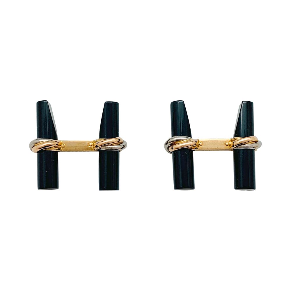 Boutons de manchette Cartier 3 ors, bâtonnets interchangeables - Castafiore